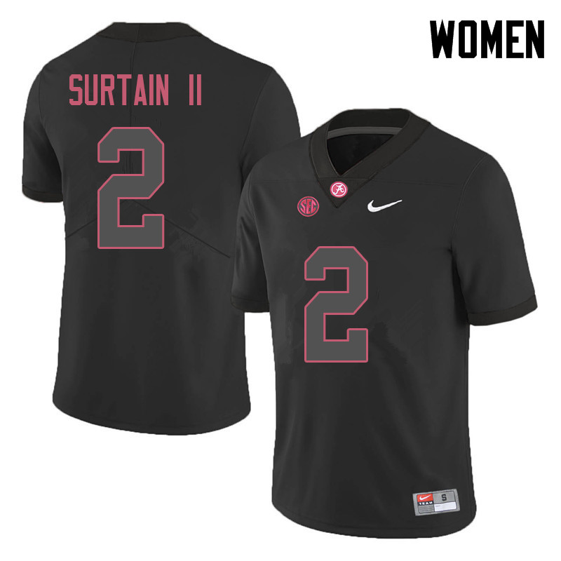 Women #2 Patrick Surtain II Alabama Crimson Tide College Football Jerseys Sale-Black